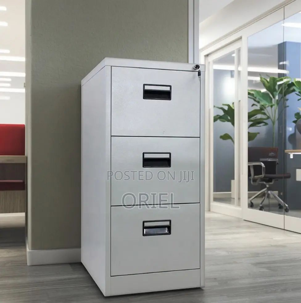 Cabinets; Secure 3-Drawer Steel Document Cabinet