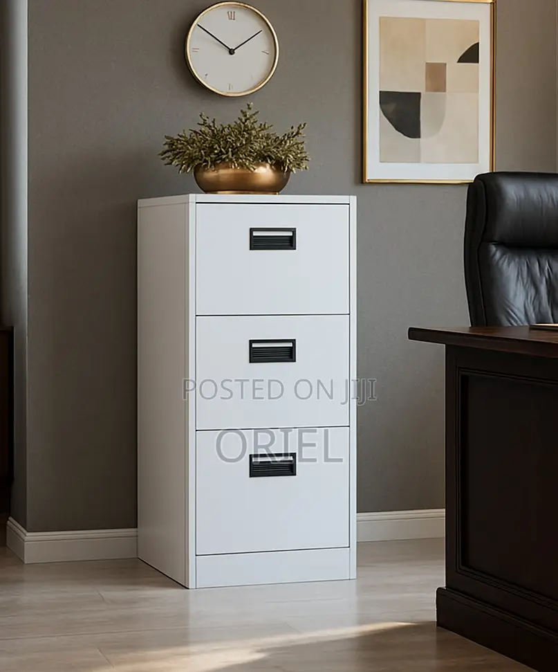Cabinets; Secure 3-Drawer Steel Document Cabinet