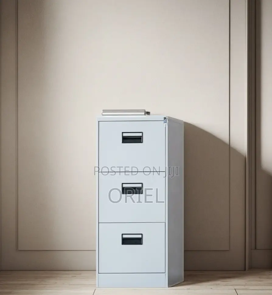 Cabinets; Secure 3-Drawer Steel Document Cabinet