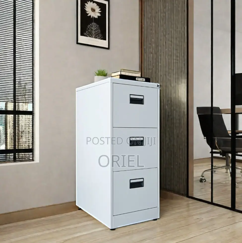 Cabinets; Secure 3-Drawer Steel Document Cabinet