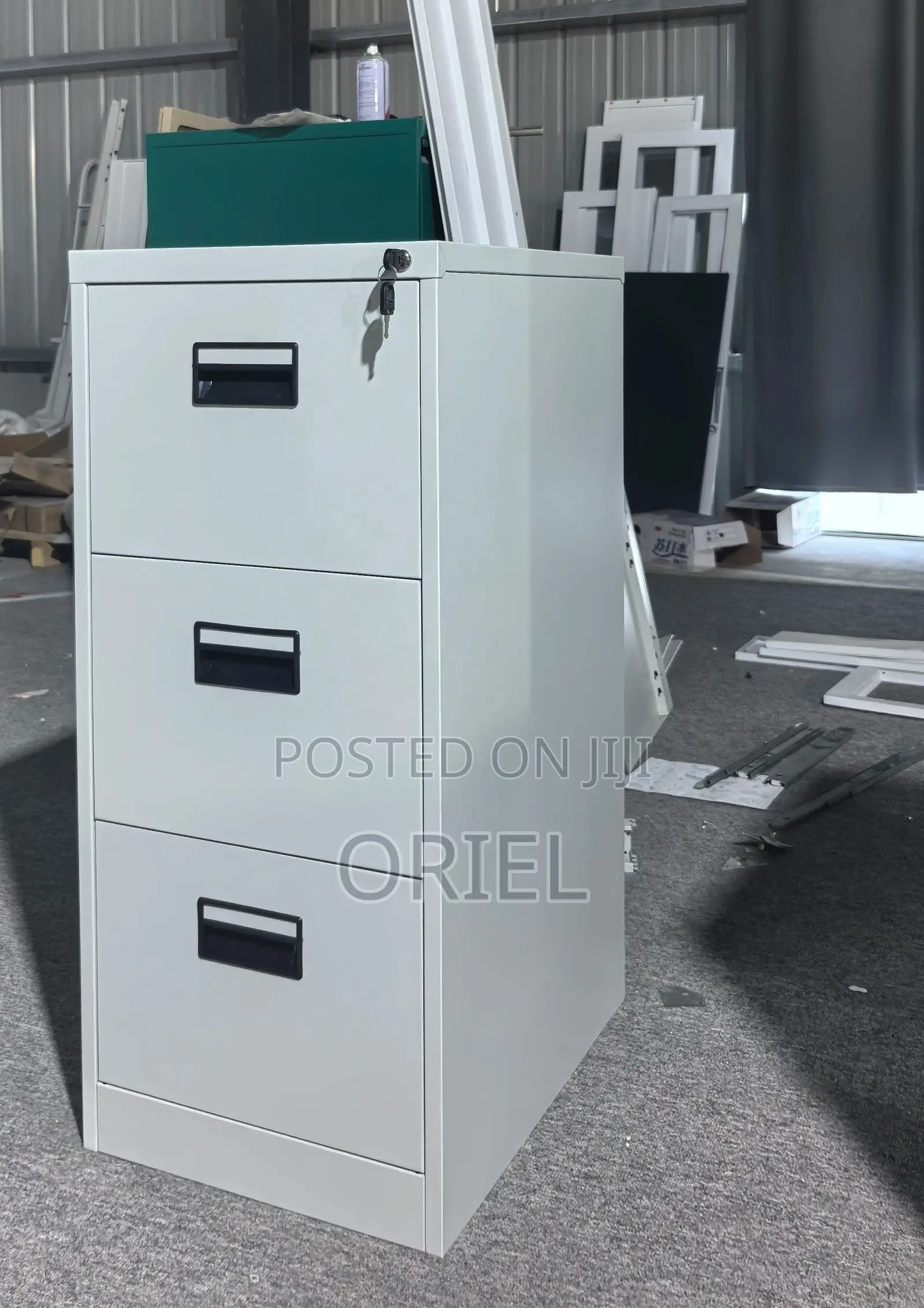 Cabinets; Secure 3-Drawer Steel Document Cabinet