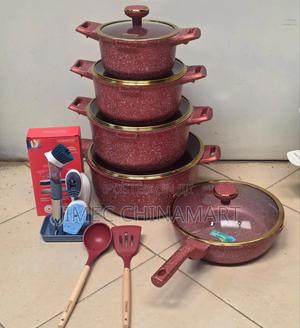 Red Wine 12pcs Donnor Vera Granite Non-Stick Cookware Set - main view