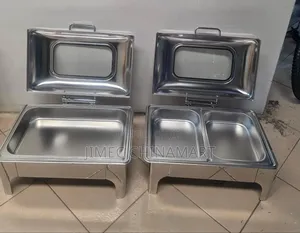 Single and Double Silver Roll-Top Chafing Dishes