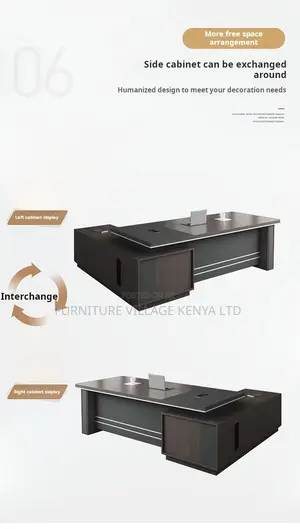 Office Desk; Modern L Shaped Executive Office Desk