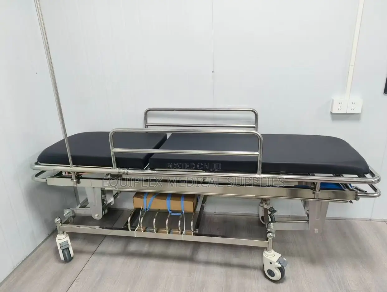 Height-Adjustable Patient Stretcher for Hospital Transport