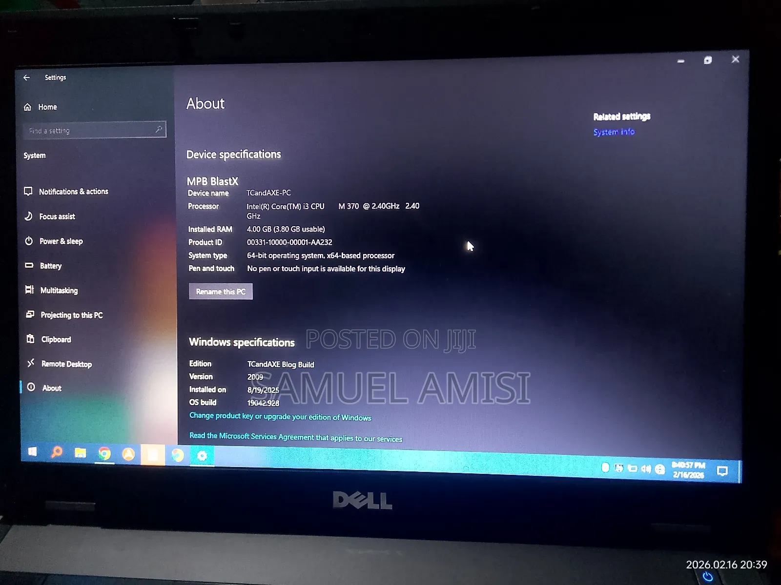 Laptop Dell Latitude 5300 4GB Intel Core i3 HDD 320GB