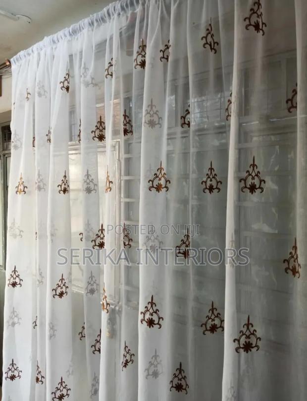 White Sheers Brown Detailed Sheers Environmental Friendly Robertson's