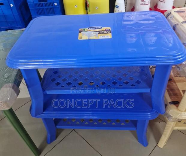 Blue Rectangle Plastic Coffee Table - main view
