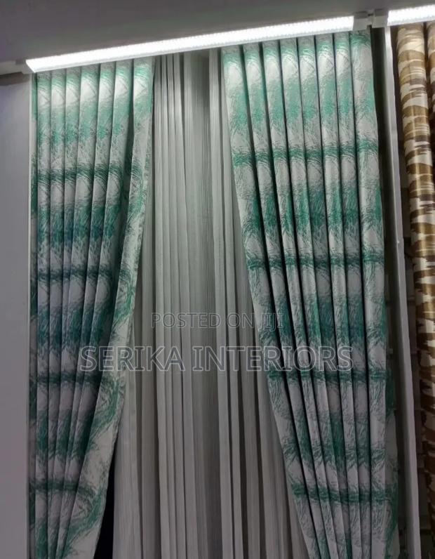 Green Pattern Curtains Curtains Environmental Friendly Approved