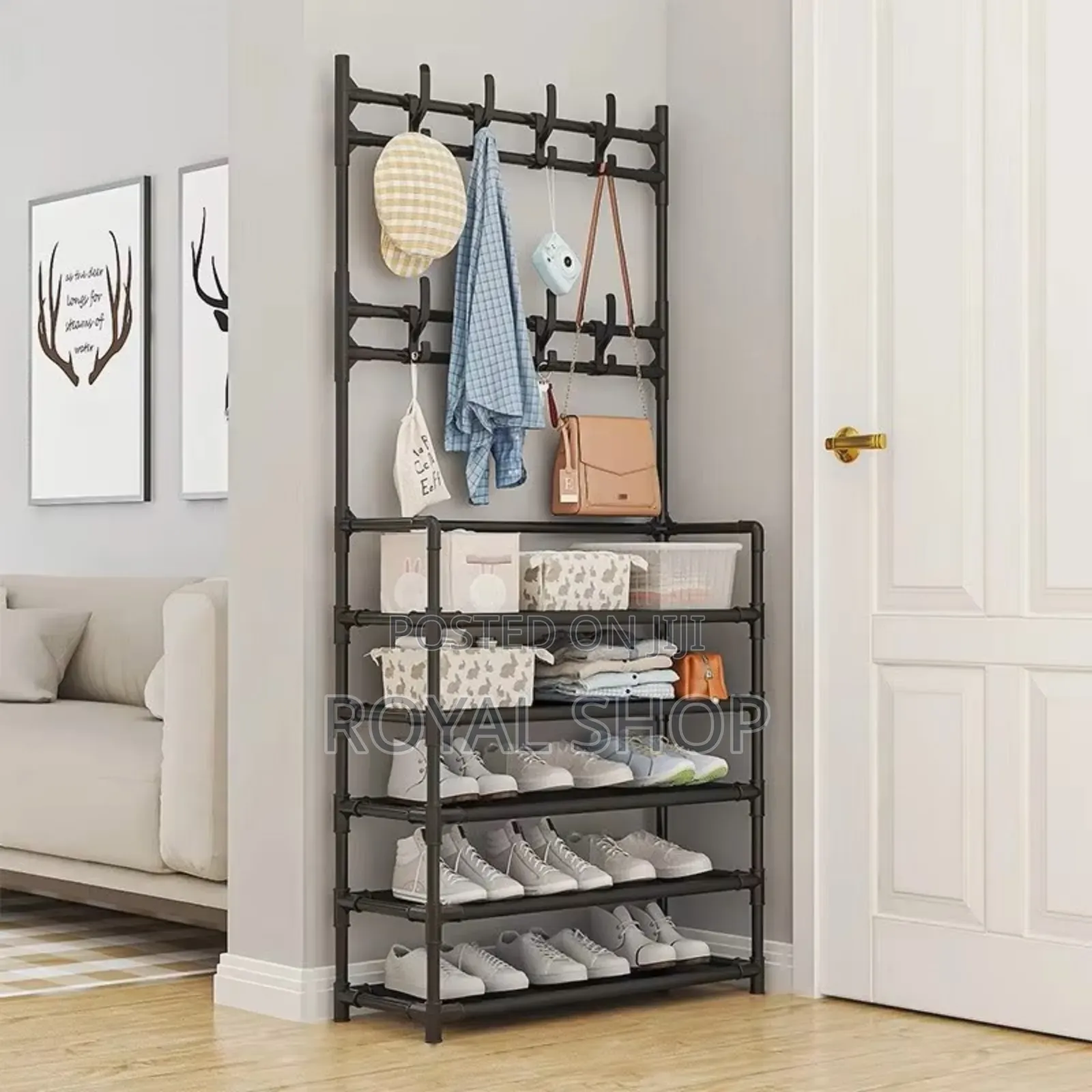 All-in-1 Shoe Rack/Coat Rack/Cap Scarf Bag Cloths Hanger