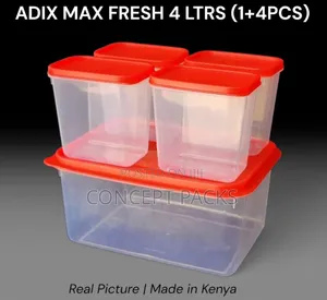 Adix Max 5pc Container Set ( 4pcs- 4litres And 1pc- 0.6litres)