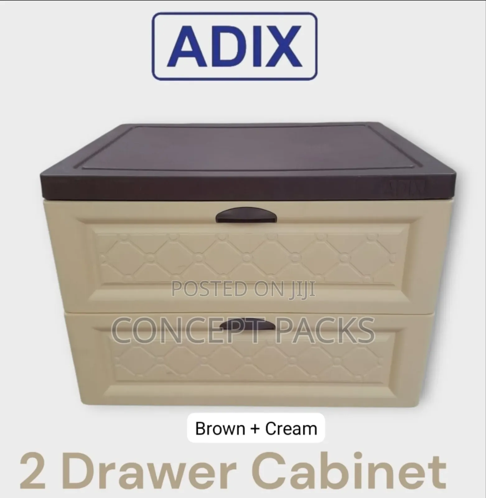 Adix 2 Drawer Plastic Cabinet