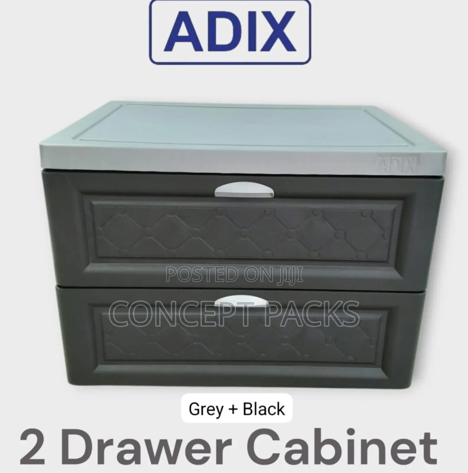 Adix 2 Drawer Plastic Cabinet