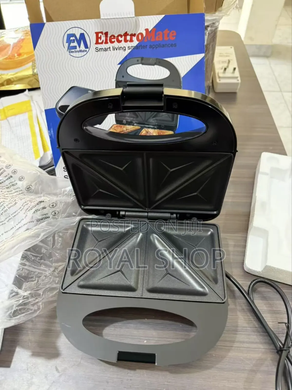 Sandwich Maker 2-Slice Non-Stick 750w Toaster Black