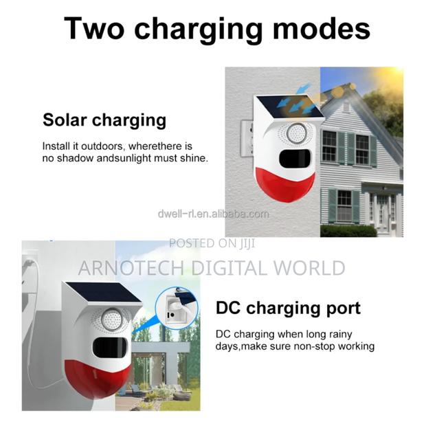 Indoor / Outdoor Solar Infrared Remote Control Intrusion Sensor Alarm - thumbnail 2