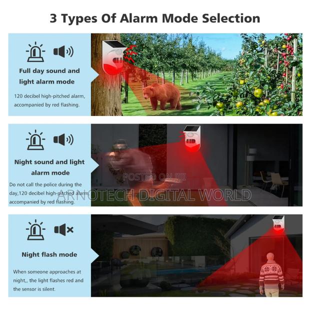 Indoor / Outdoor Solar Infrared Remote Control Intrusion Sensor Alarm - thumbnail 3