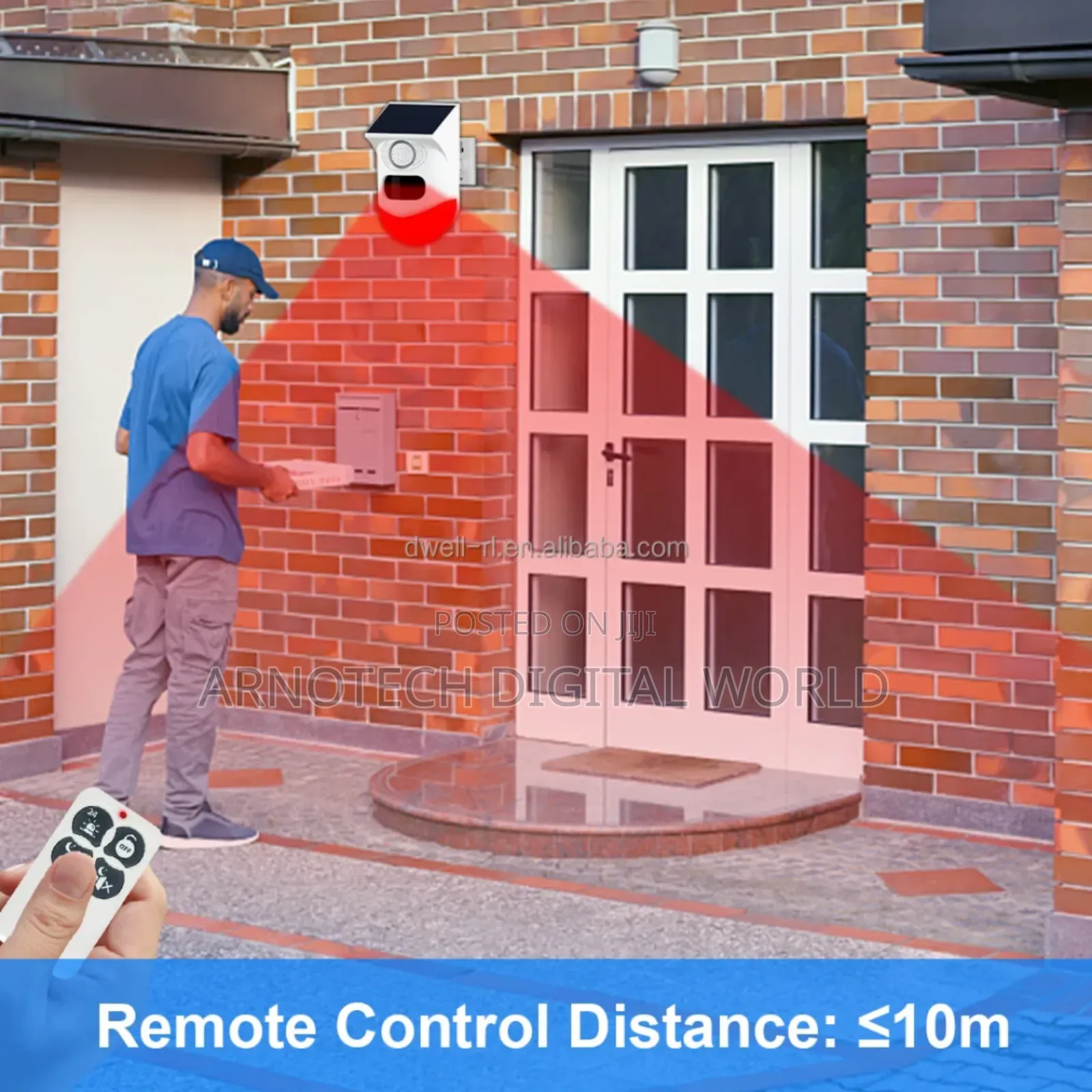 Indoor / Outdoor Solar Infrared Remote Control Intrusion Sensor Alarm