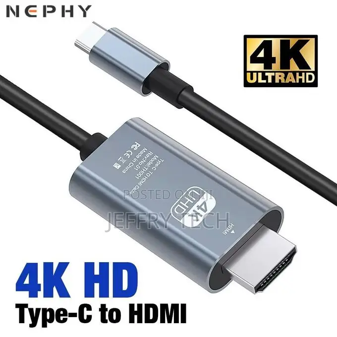 6.6-Foot Usb-C to Hdmi Cable / at 30hz Cord for Home Office