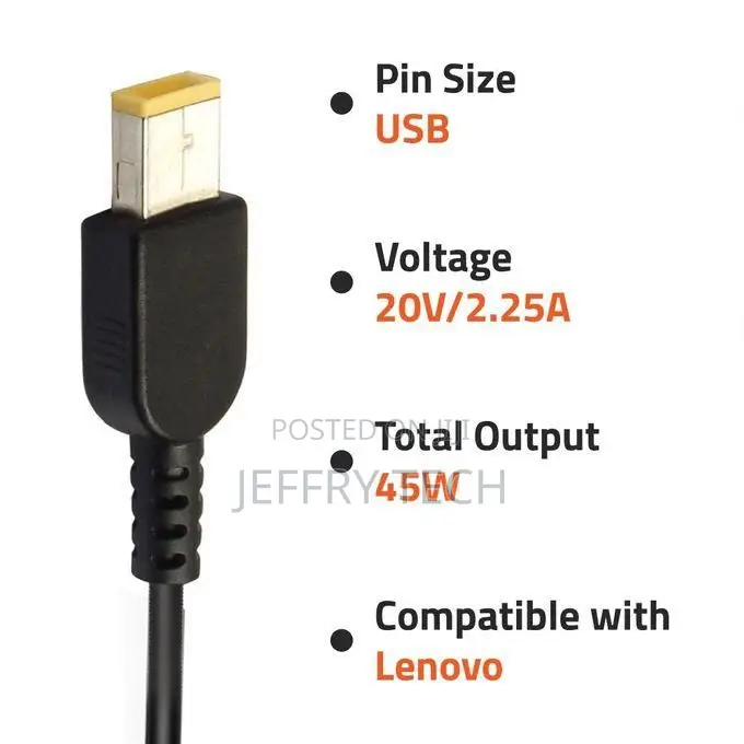 Lenovo Lenovo Portable Pc Charger 20v-2.25a-45w