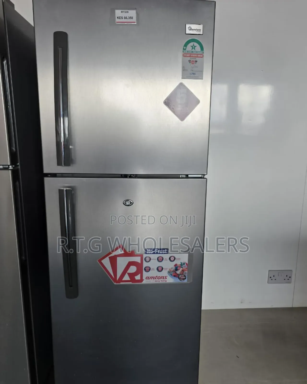 Ramtons Rf/239 196l No Frost Double Door Fridge – Silver