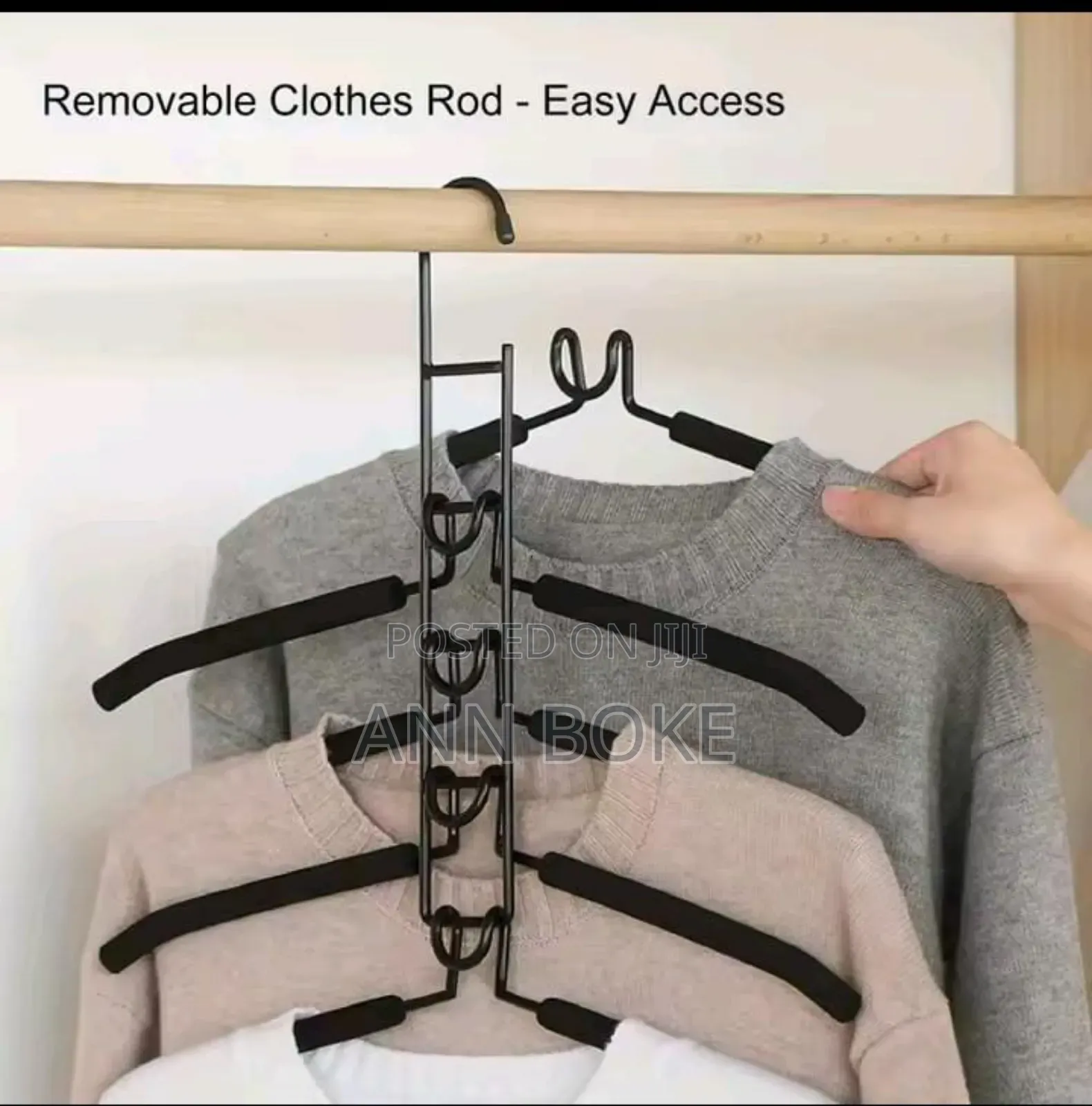 * 5 In 1 Antislip Clothes Hangers Available* Material; Metallic