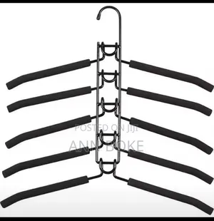 * 5 In 1 Antislip Clothes Hangers Available* Material; Metallic