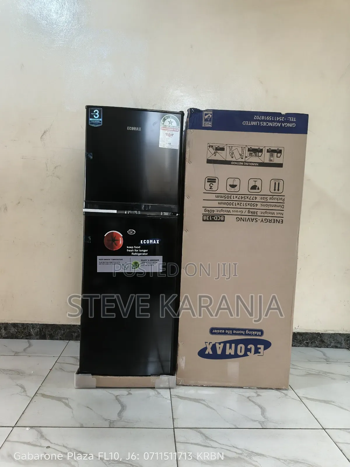 Ecomax 3 Stars 138l Refrigerator Freezer