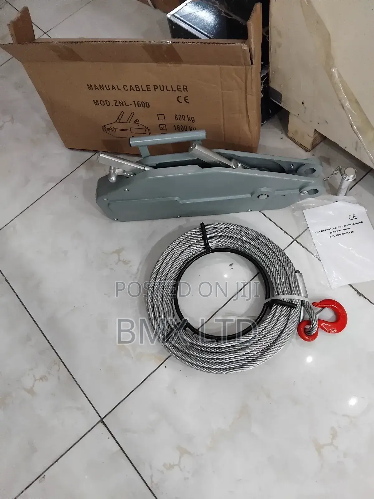 Manual Steel Wire Rope Pulling Device With Safety Latch Hook