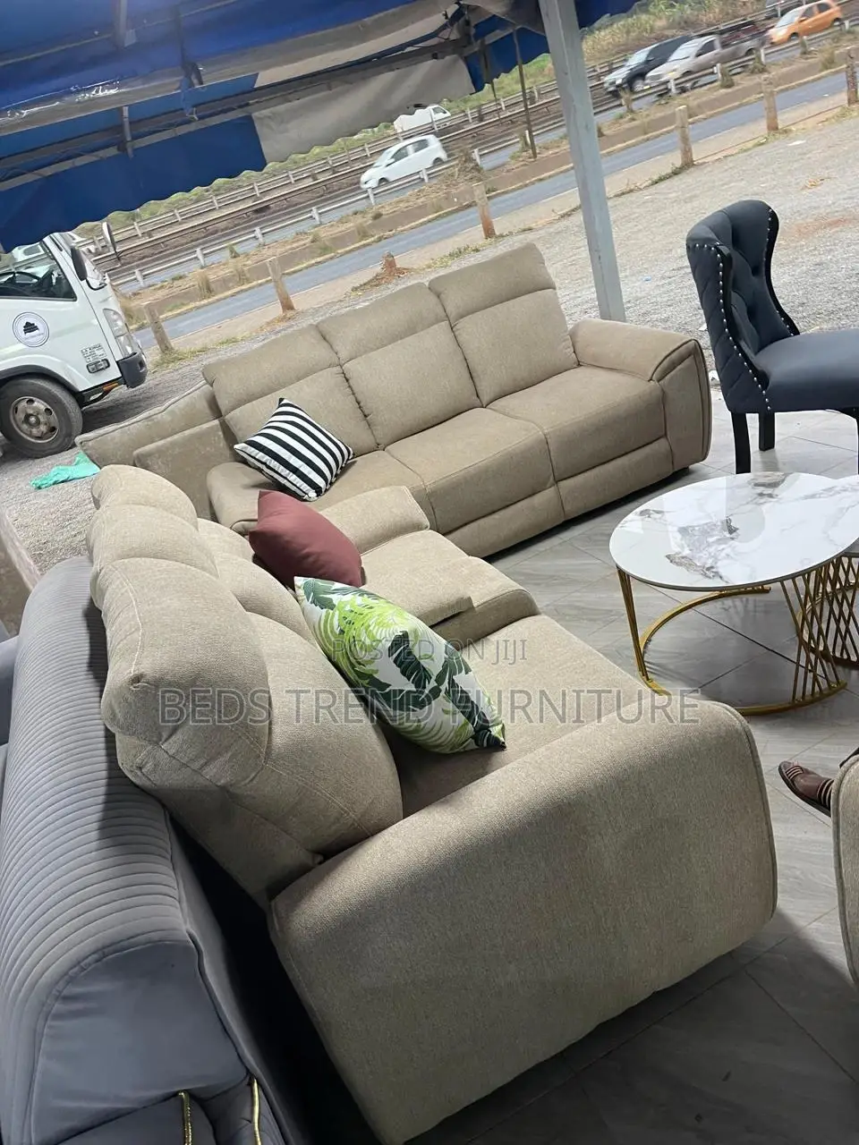 Artistic 5 Seater Modern Semi Recliner Sofa 3,2