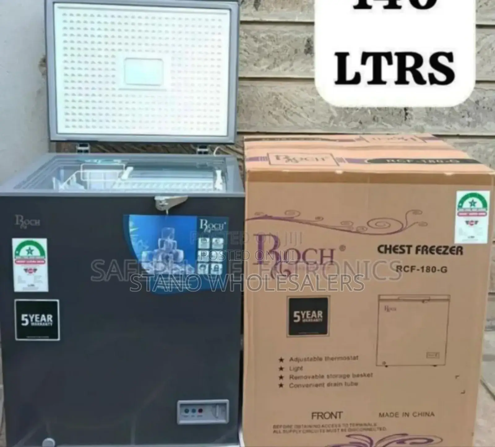 Colour Grey Roch 140l Freezer