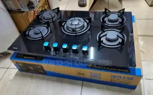 Colour Black. Bolesi Five Burner Inbuilt Cooker
