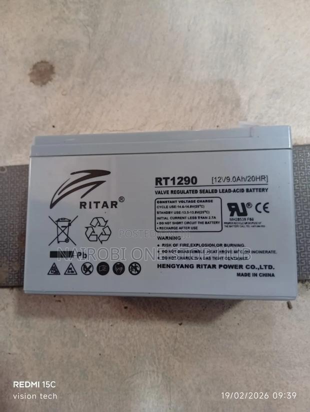 Ritar Rt1290 12v 9.0ah Valve-Regulated Sealed Lead-Acid Battery
