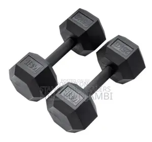 Black a Pair of 25kgs Hexagonal Dumbells