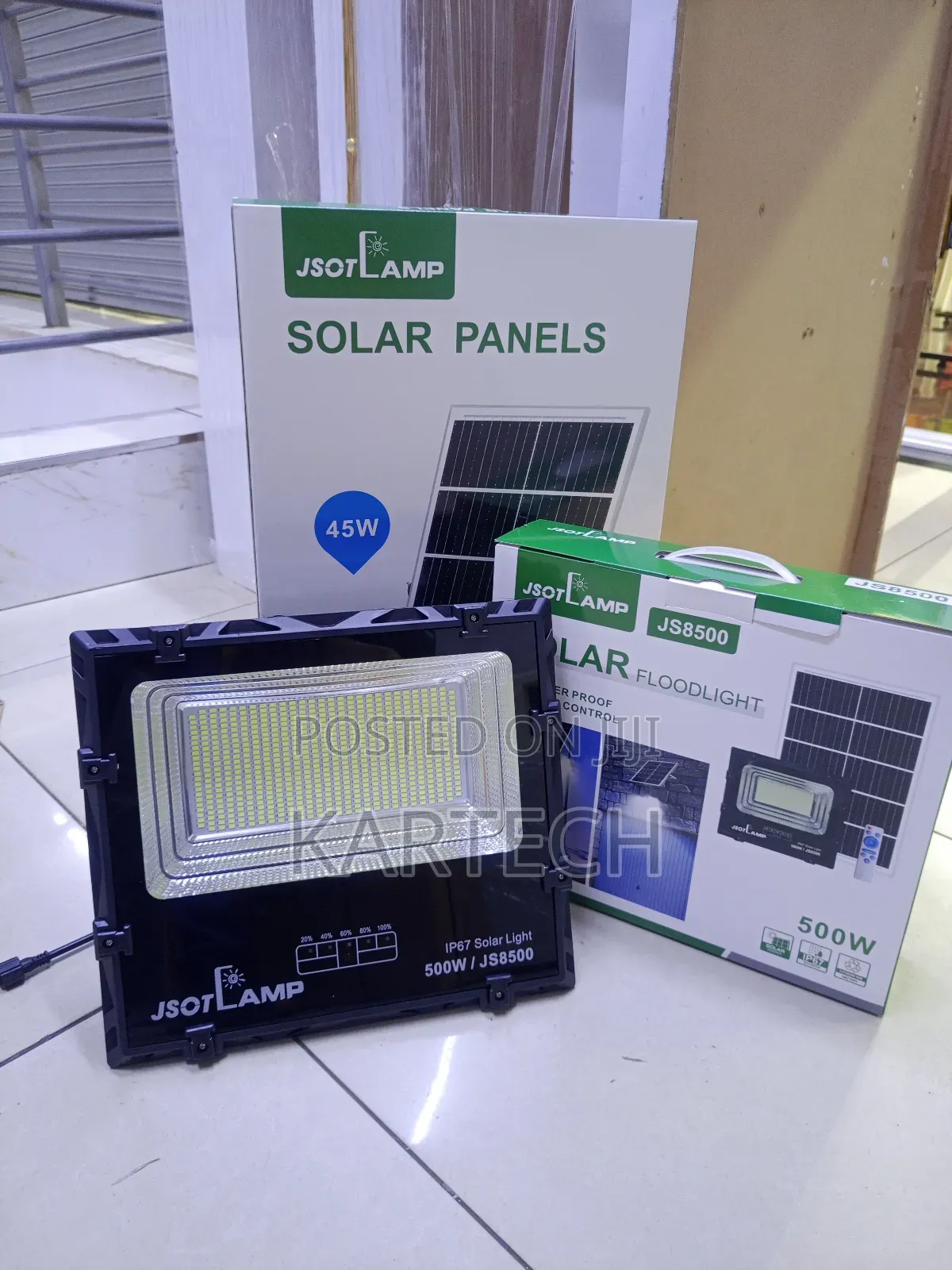 Jsot Lamp Js8500 500w Solar Floodlight With 45w Panel Remote Control
