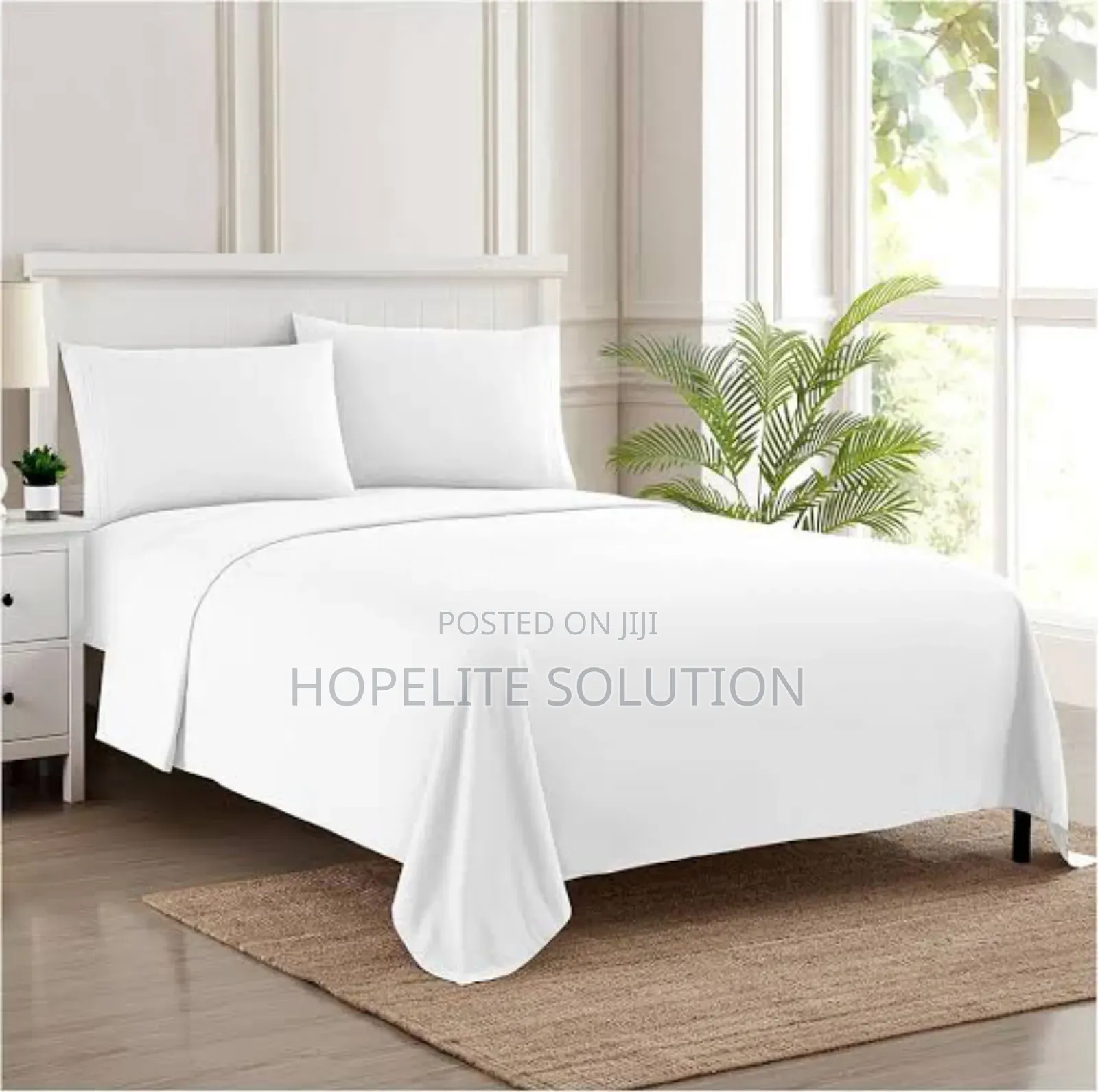 Giga White Plain Bedsheets