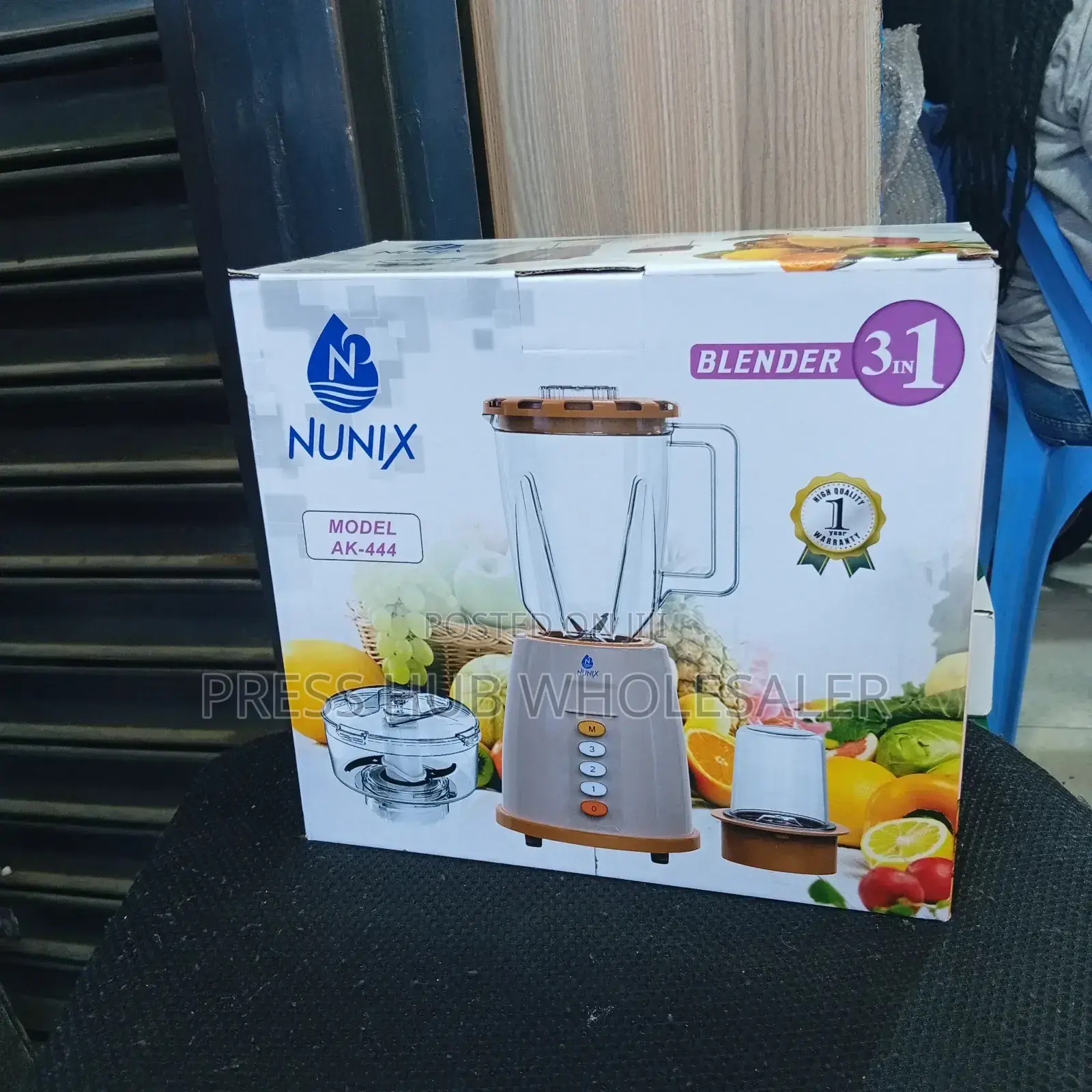 Nunix Ak-444 3-in-1 Blender, Grinder, and Chopper.: 