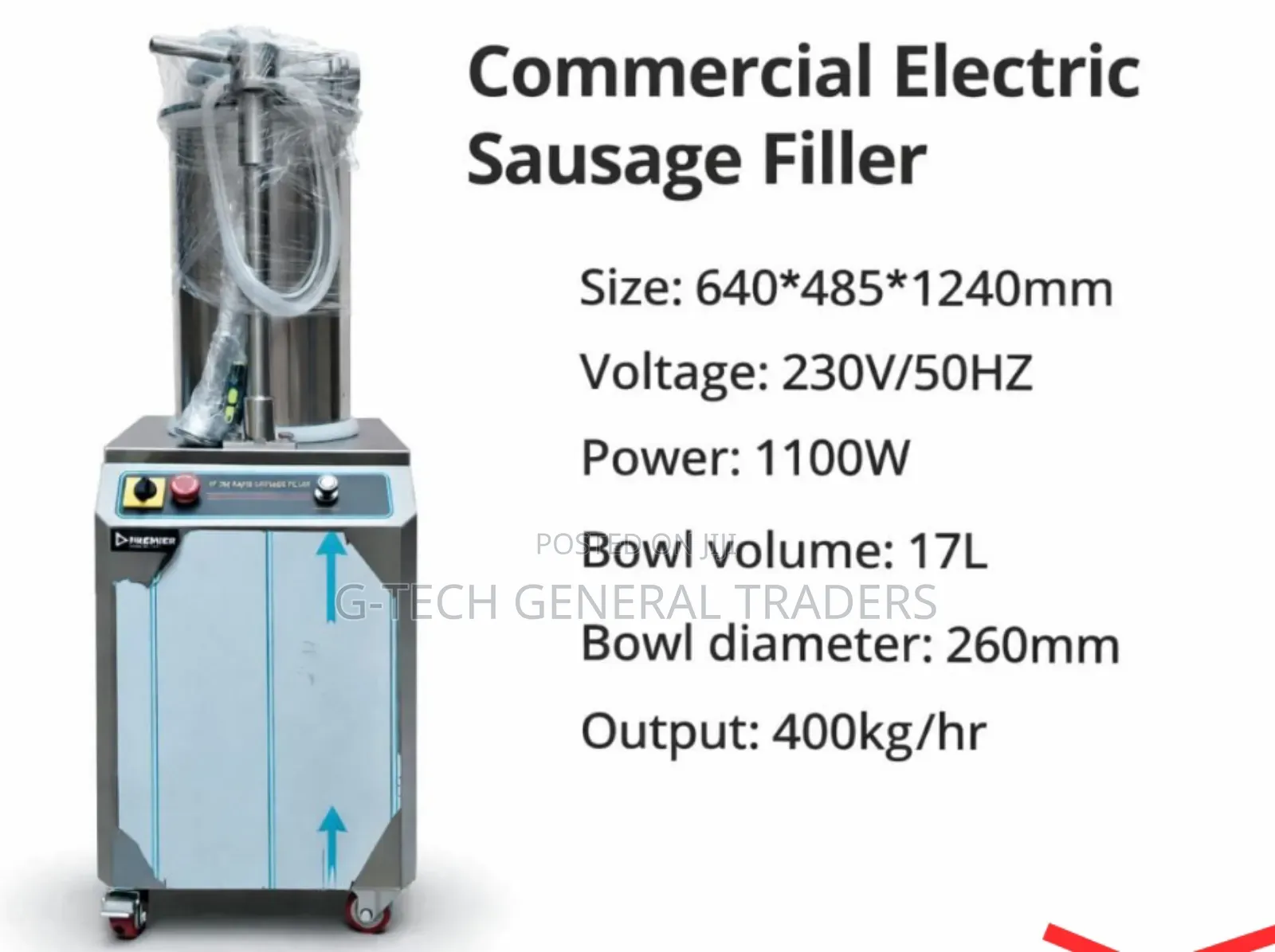Premier Commercial Electric Sausage Filler-17l