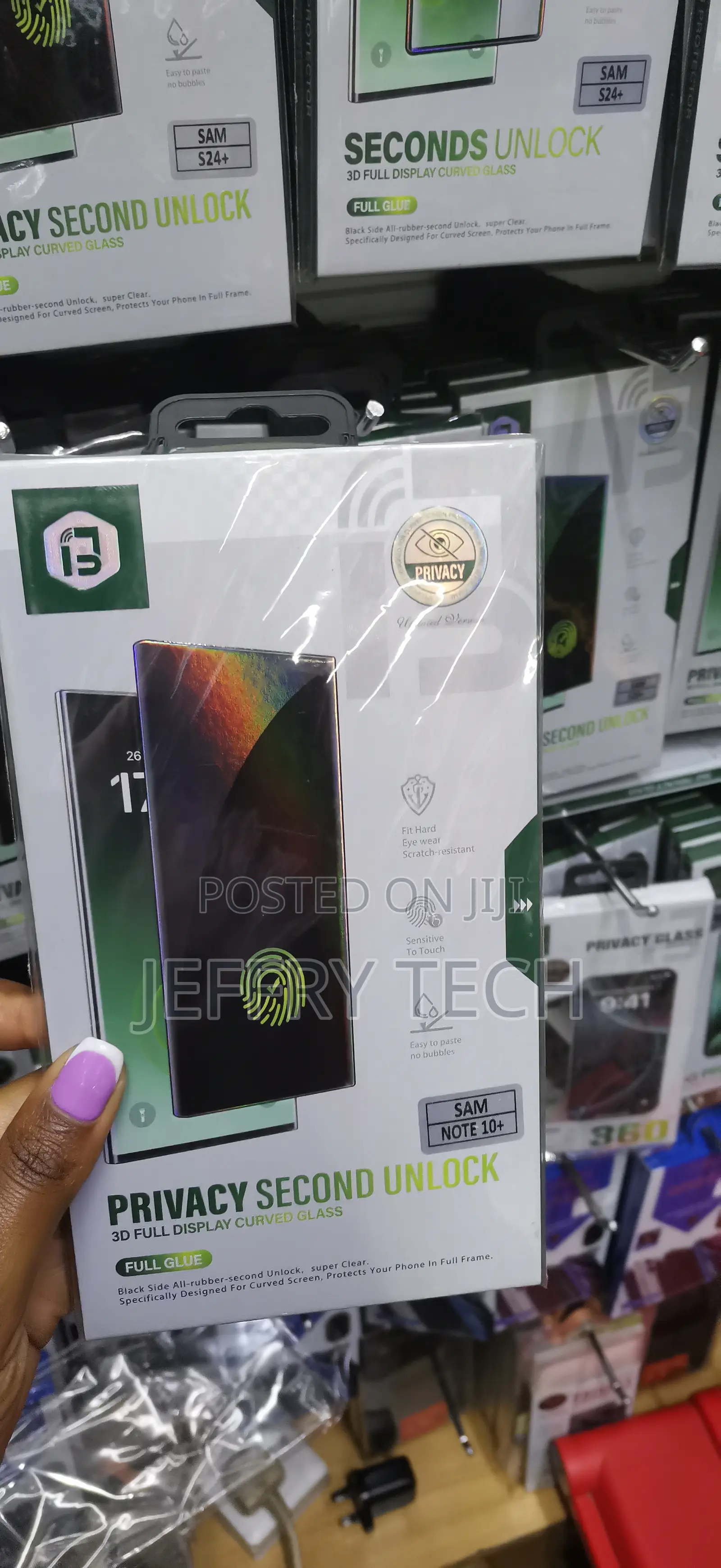 Saruk Privacy Samsung Note 10 Plus Full Glue Glass Screen Protector