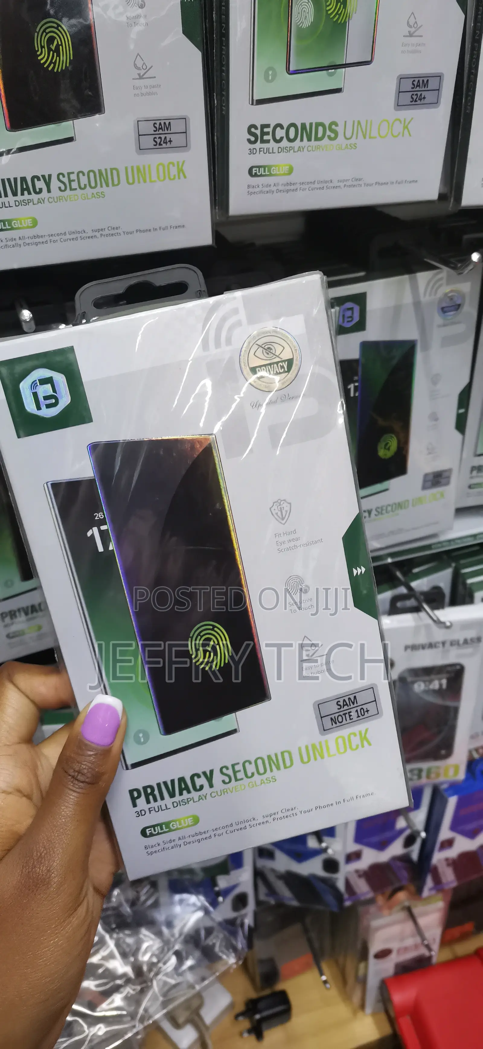 Saruk Privacy Samsung Note 10 Plus Full Glue Glass Screen Protector