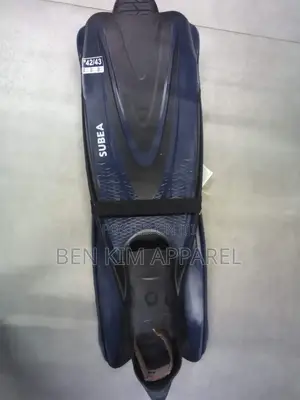 Long Diving Snorkeling Spearfishing Fins Black Blue Stabilizing Wings