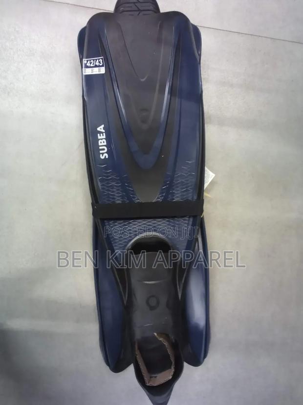 Long Diving Snorkeling Spearfishing Fins Black Blue Stabilizing Wings