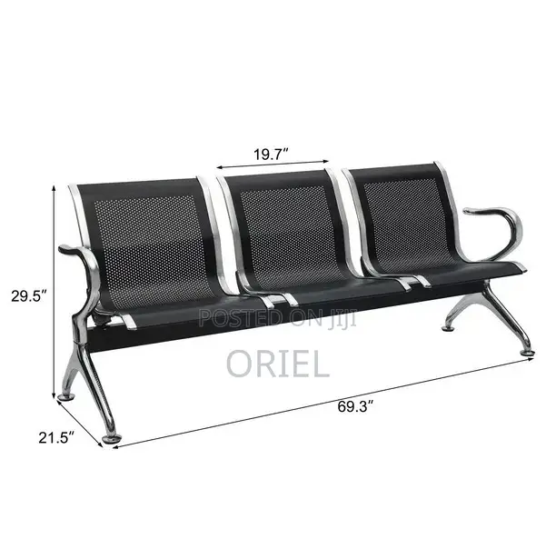 Office Waiting Reception Bench : 3-Link Metallic Any Office Bench