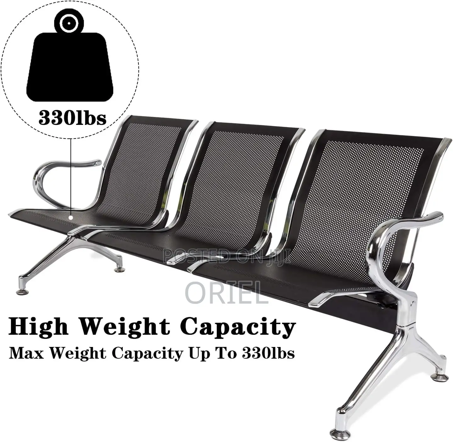 Office Waiting Reception Bench : 3-Link Metallic Any Office Bench