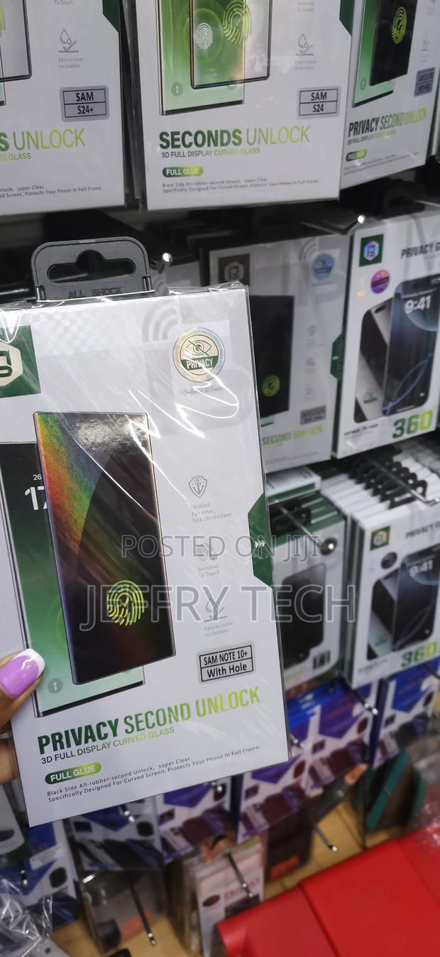 Lywhl Note 10 Plus Privacy Screen Protector Tempered Glass With Hole - main view