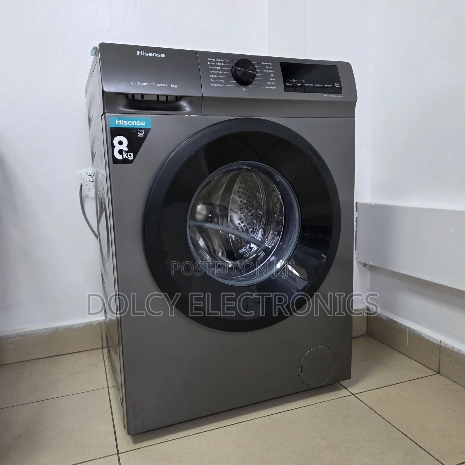 Hisense Wfqp8014evmt Front Load Washing Machine, 8kg - Silver