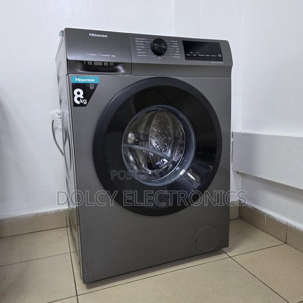 Hisense Wfqp8014evmt Front Load Washing Machine, 8kg - Silver