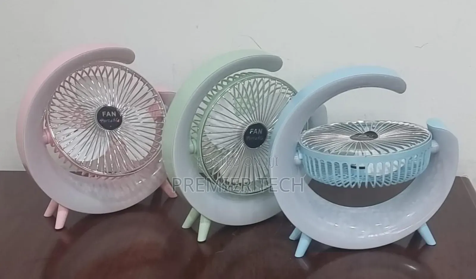 *Rechargeable Colourful Desktop Fan Light (5 Colour Modes)