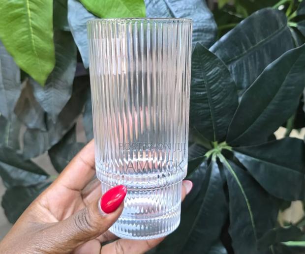 6pcs Set Ribbed Aesthetic Highball Crystal Glasses - Rb