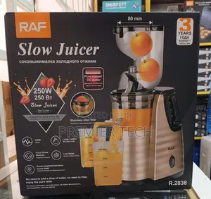 *Raf Slow Juicer (Model R.2838).* 
Powerful 250w