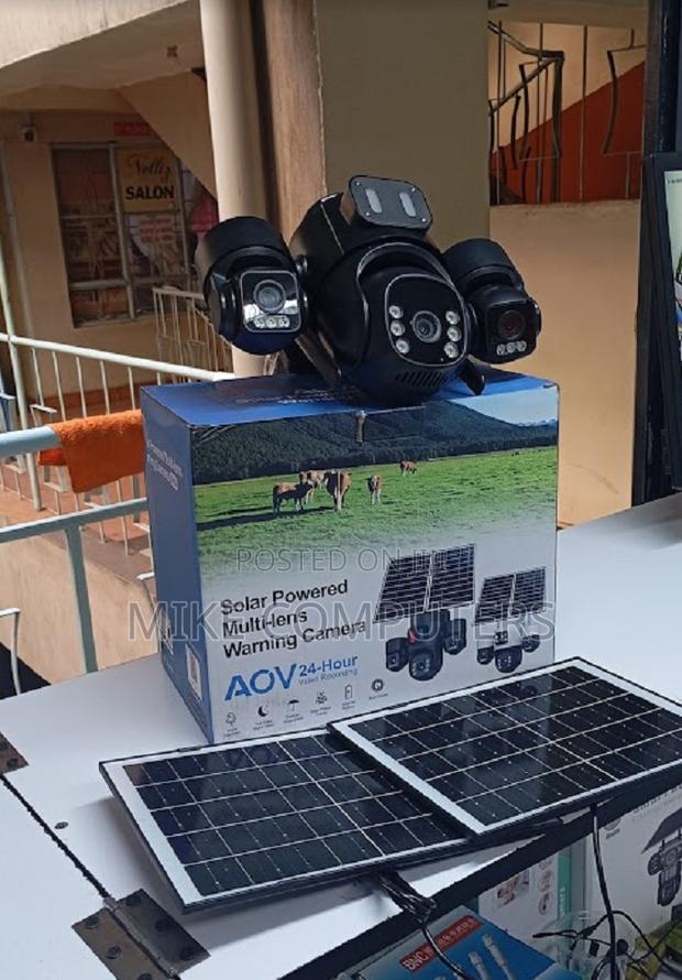 6mp Triple Lens Triple Screens CCTV Solar Camera Motion Detection - main view